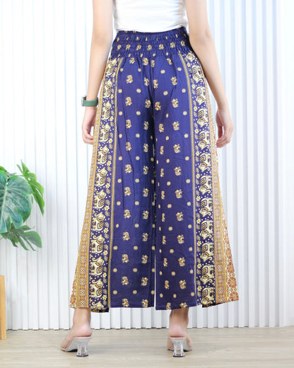 Pantalon pancake thaïlandais en viscose avec taille smockée